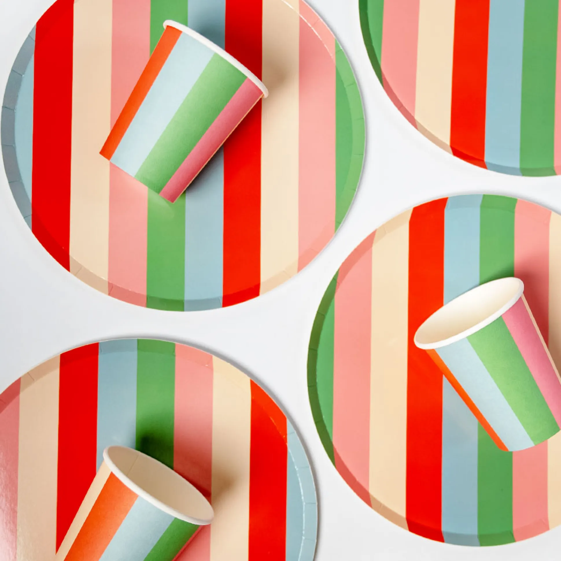 Striped Plates, Pack of 12