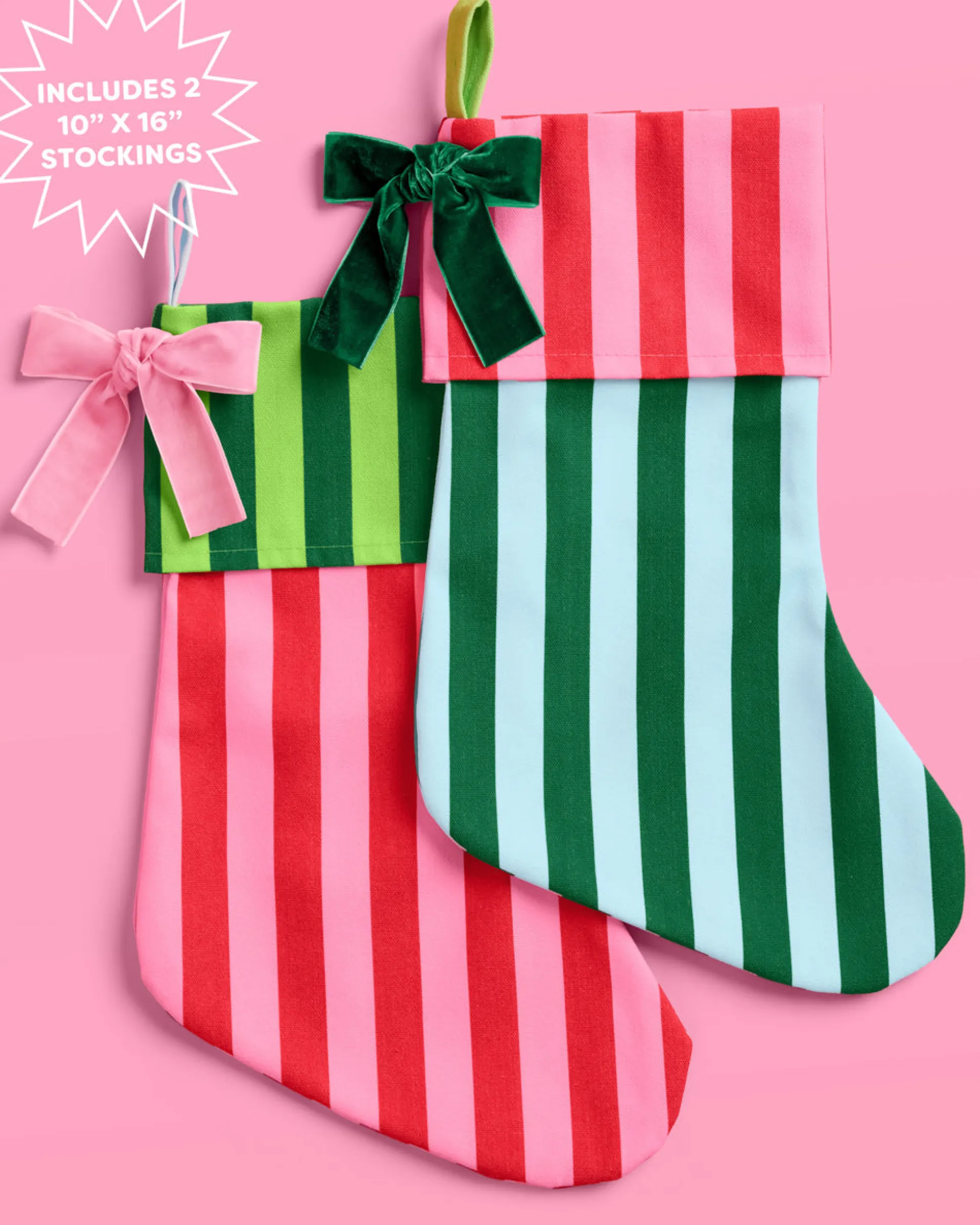 Striped Stocking Set - 2 pieces