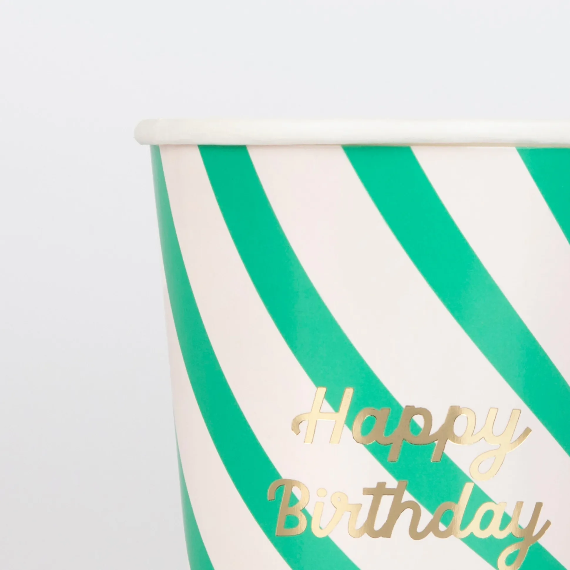 Stripe Happy Birthday Cups, Pack of 8