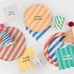 Stripe Happy Birthday Large Napkins, Pack of 16