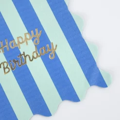 Stripe Happy Birthday Large Napkins, Pack of 16