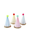 Stripe Pompom Mini Party Hats, Assorted Pack of 8