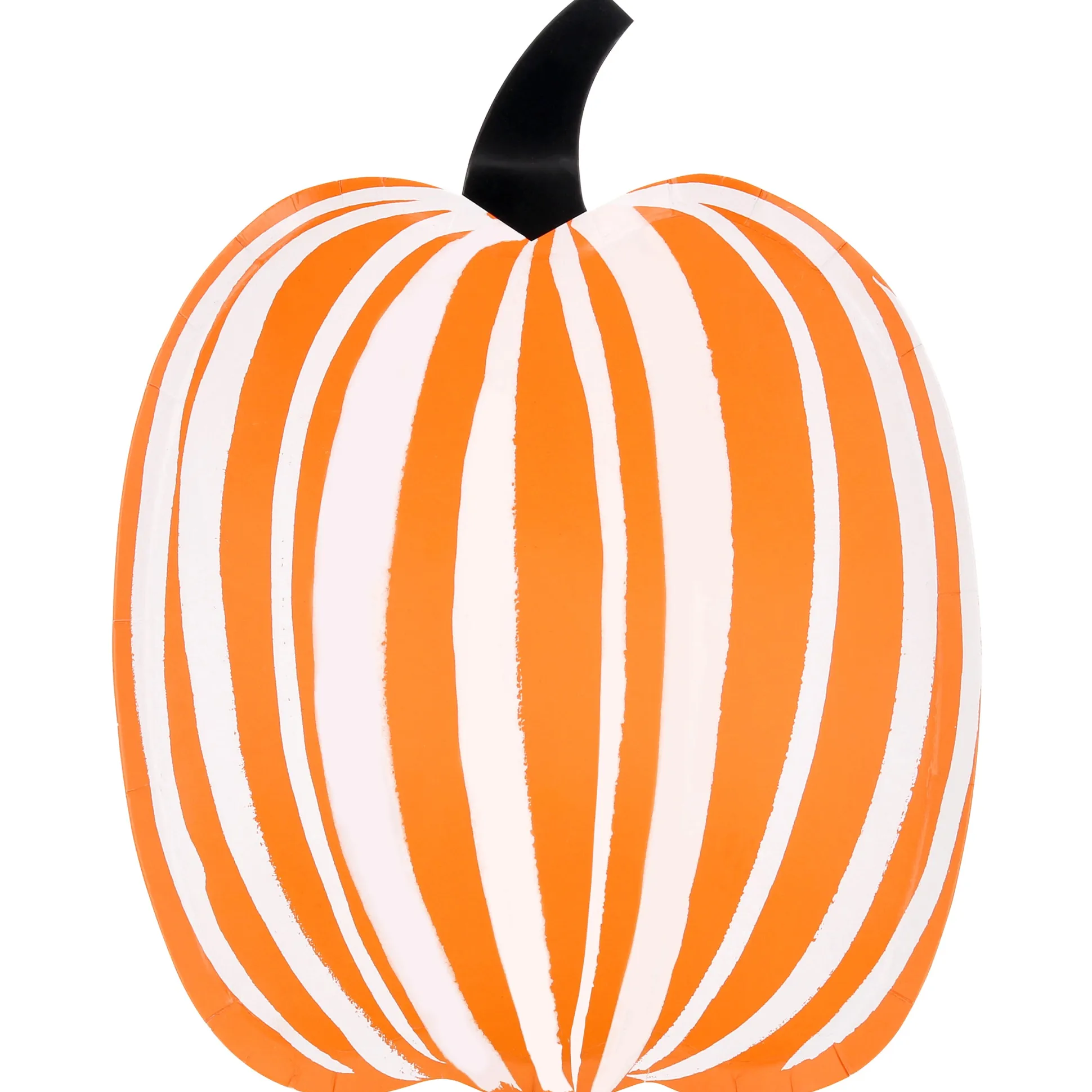 Stripe Pumpkin Plates, Pack of 8