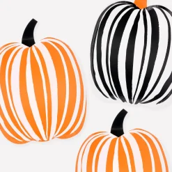 Stripe Pumpkin Plates, Pack of 8