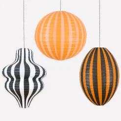 Stripy Halloween Lanterns (x 3)