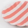 Stripy Reusable Bamboo Large Plates, Pack of 6