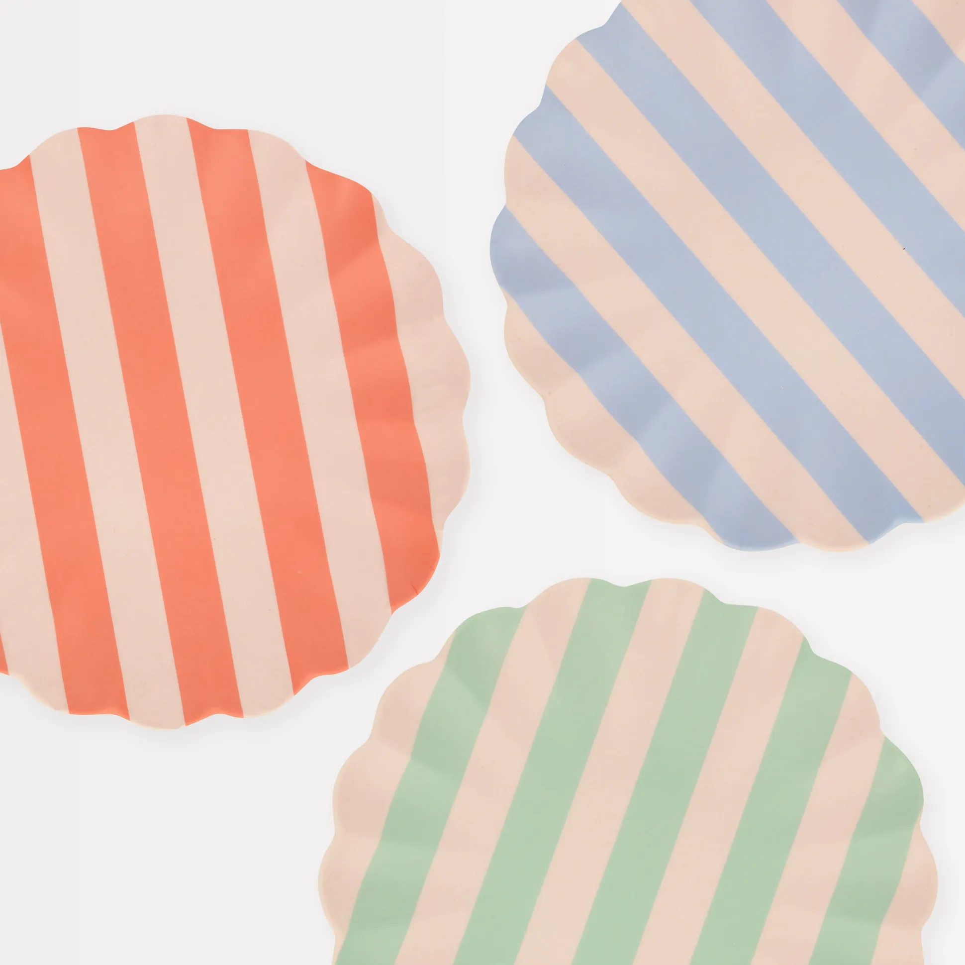 Stripy Reusable Bamboo Large Plates, Pack of 6