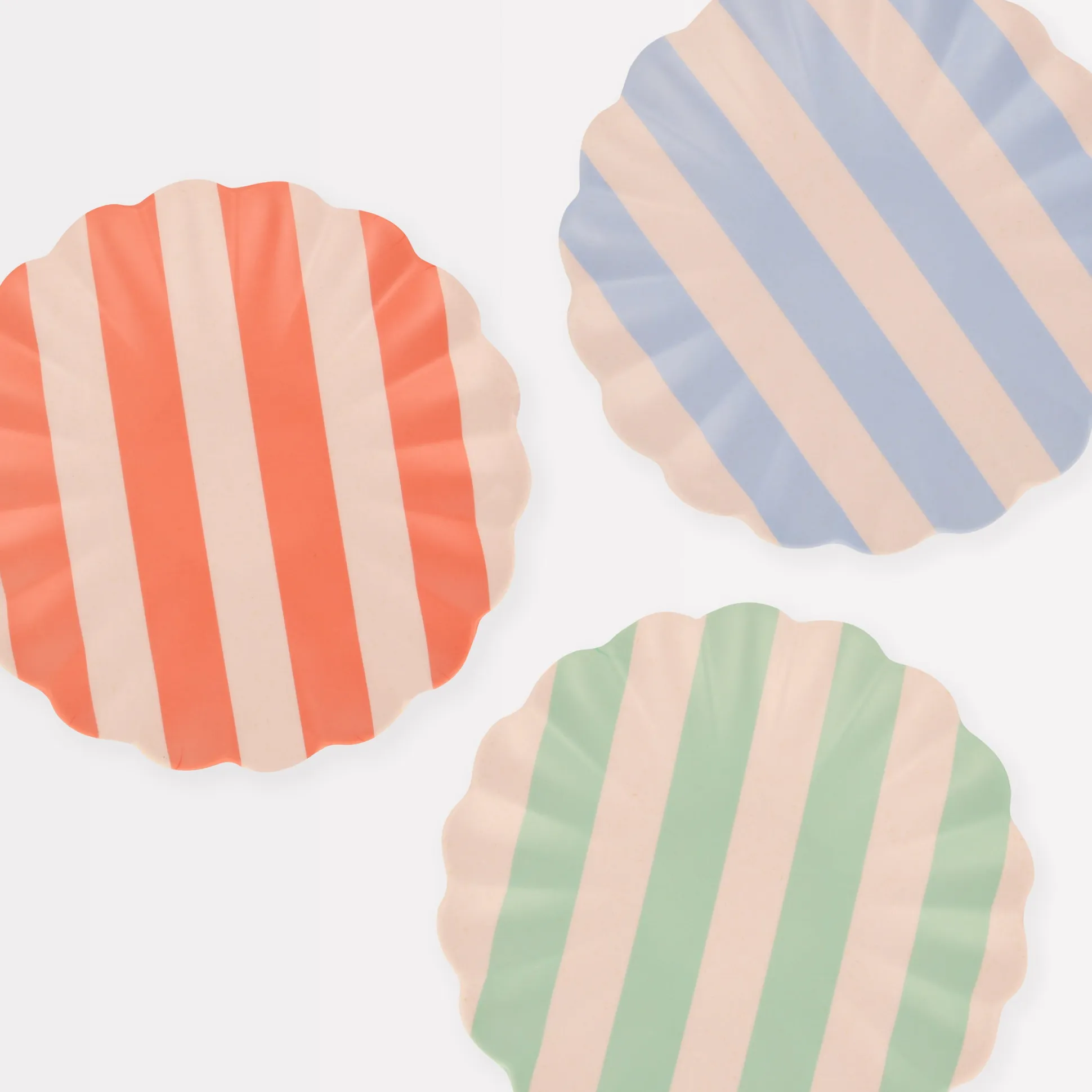 Stripy Reusable Bamboo Small Plates, Pack of 6
