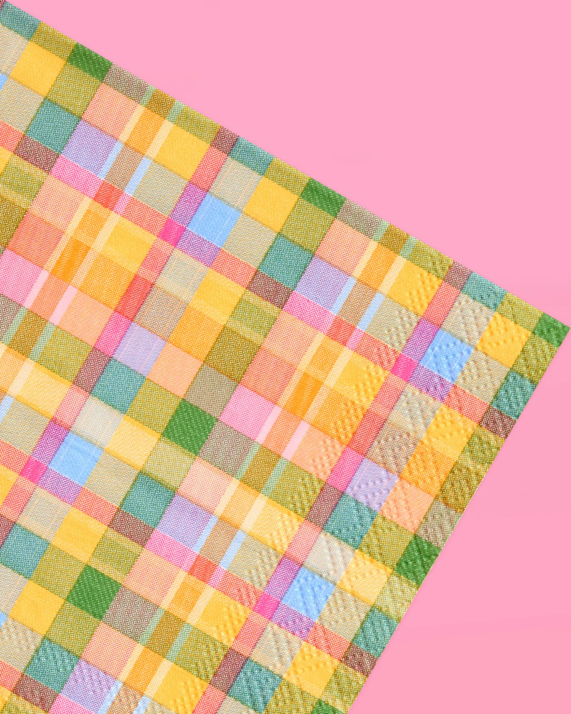 Summer Camp Napkins - 24 plaid paper napkins
