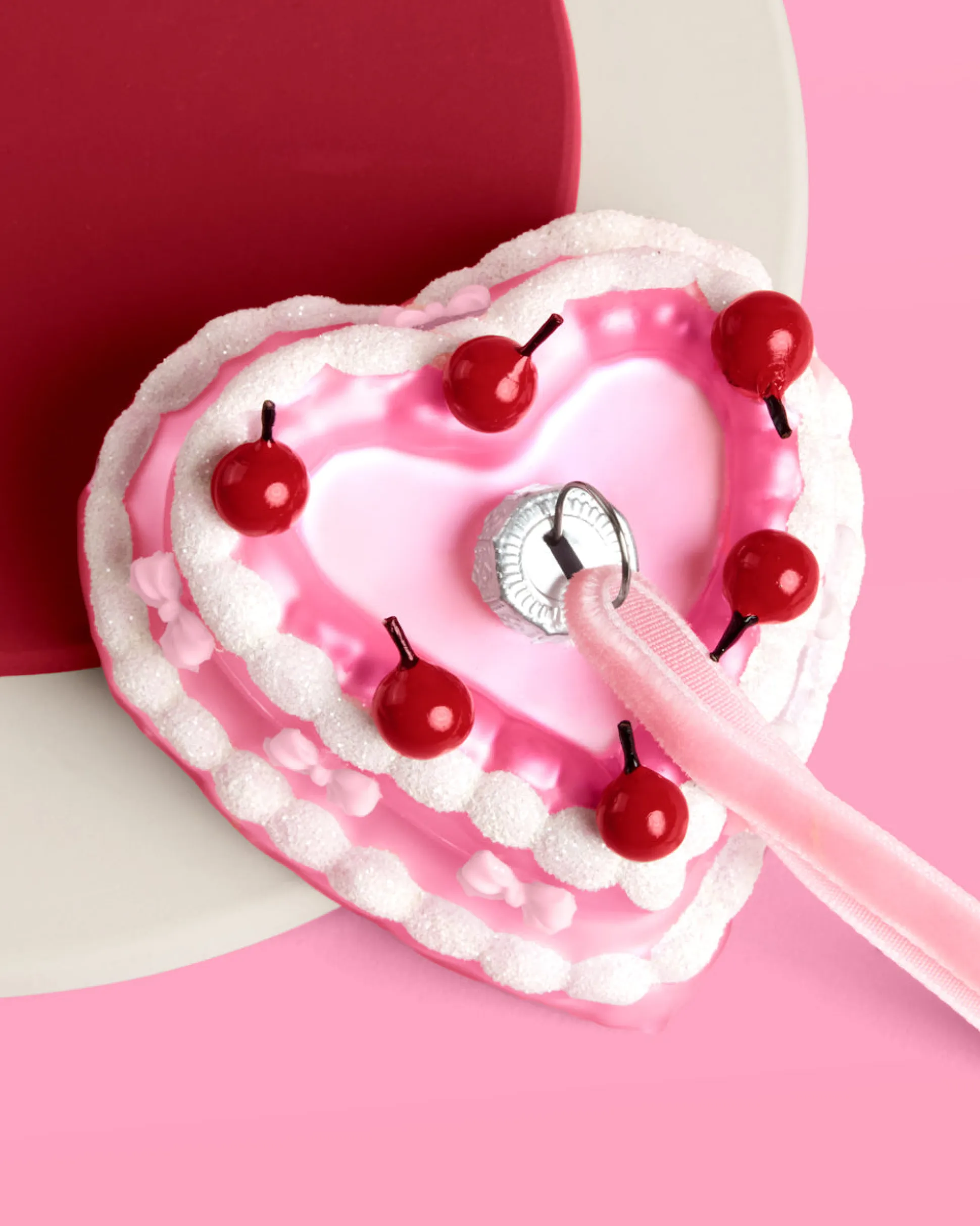 Sweetheart Cake Ornament - pink ornament