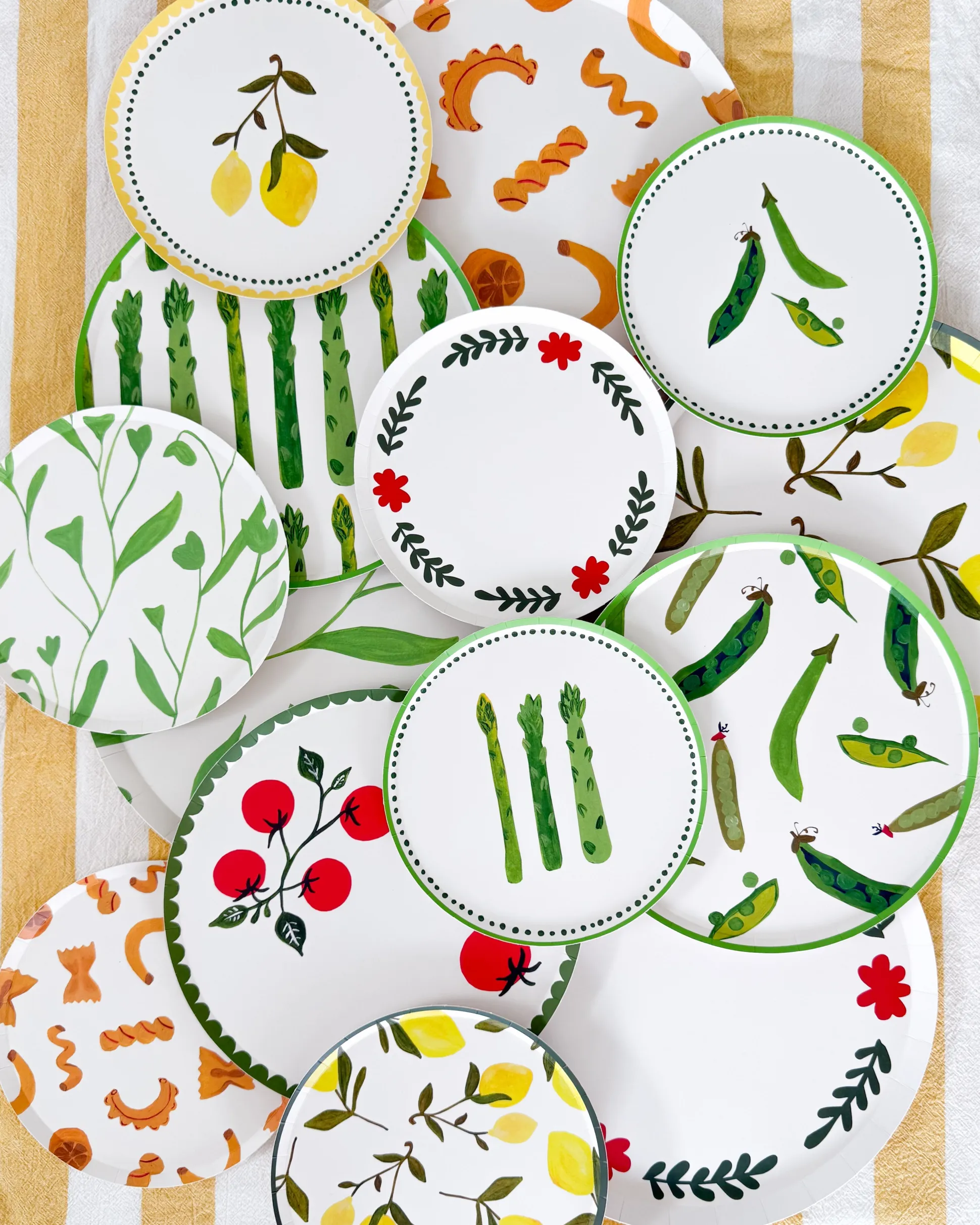 Sweet Pea Appetizer Plate Set - set of 12