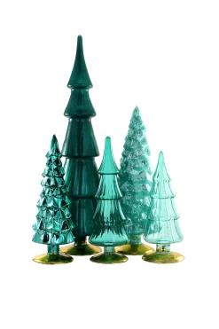 Teal Trees, Set of 5