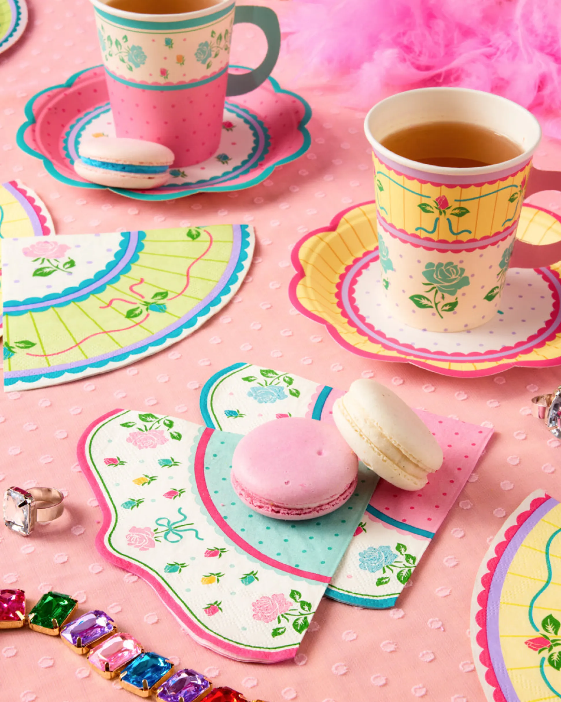 Tea Party Napkins - 24 pastel paper napkins