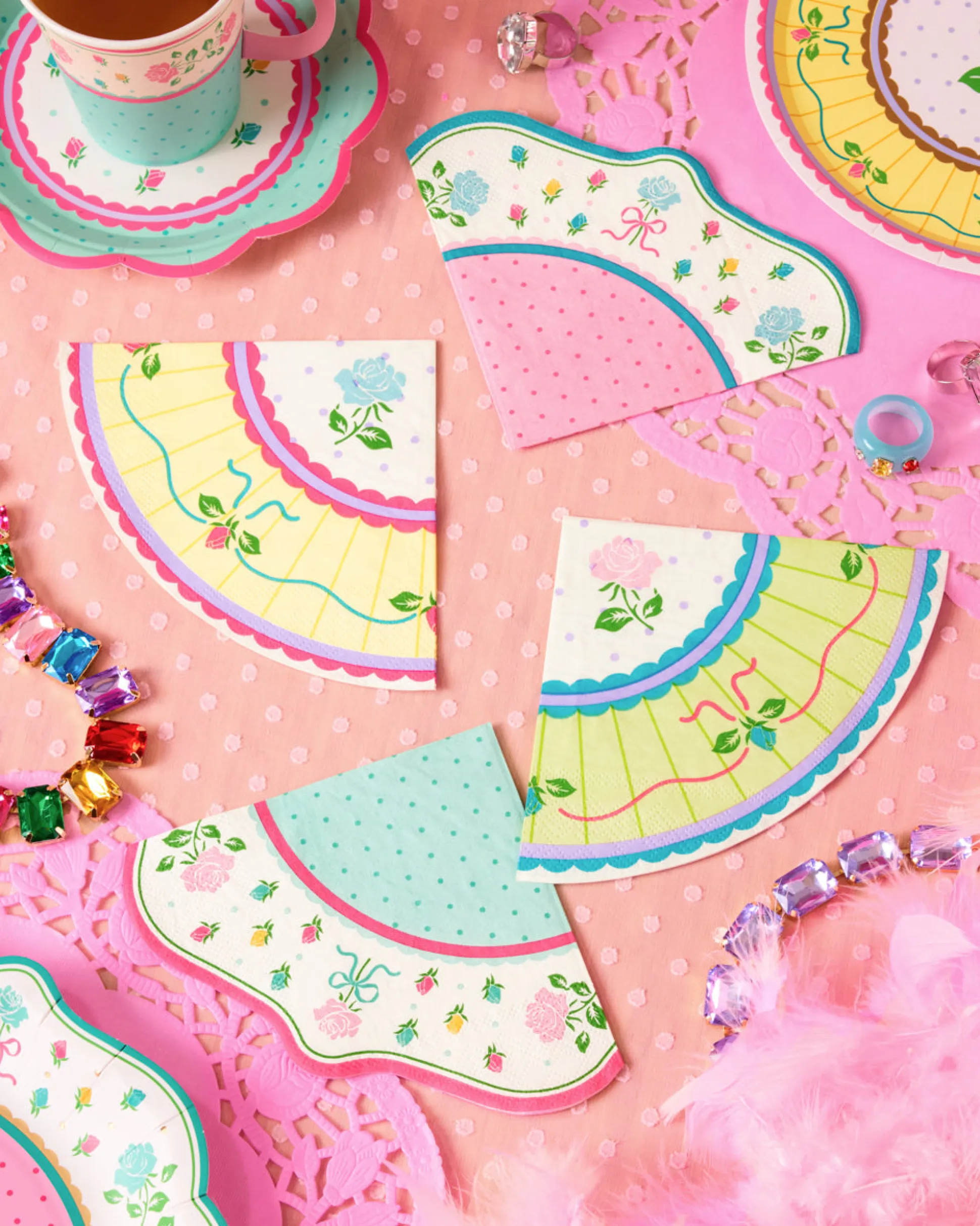 Tea Party Napkins - 24 pastel paper napkins