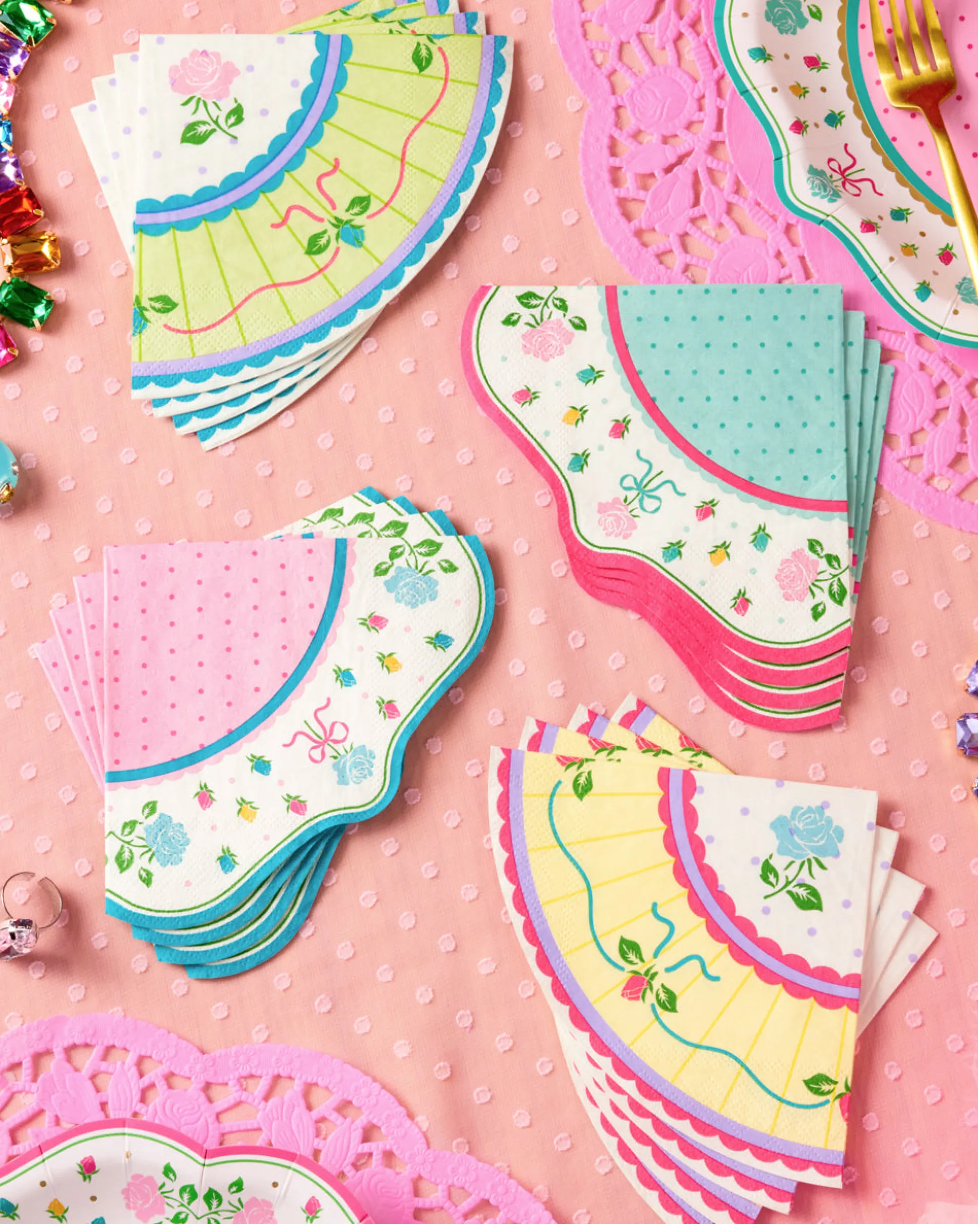 Tea Party Napkins - 24 pastel paper napkins