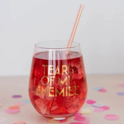 Tears of My Enemies Witty Wine Glass