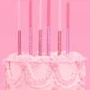 That's Hot Pink Glitter Candles - Set of 10