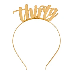 Thirty Metal Headband - Gold
