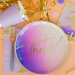 Thirty Milestone Dinner Plates, Pack of 8