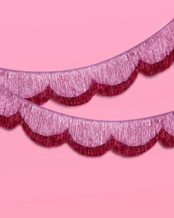 Tickled Pink Fringe - scalloped banner