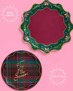 Tis the Season Plate Set - 32 paper plates, 2 sizes