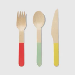 Tricolore Wooden Cutlery Set (30 per pack)
