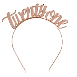 Twenty One Metal Headband - Rose Gold