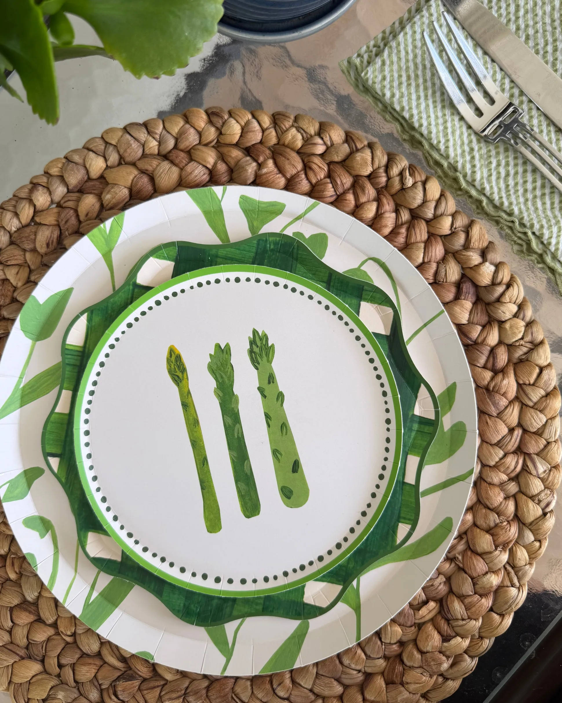 Verdant Duet Hors d'Oeuvres Plate Set - set of 12
