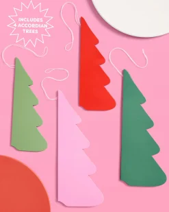 Very Merry Tree Set - 4 accordion tissue paper trees