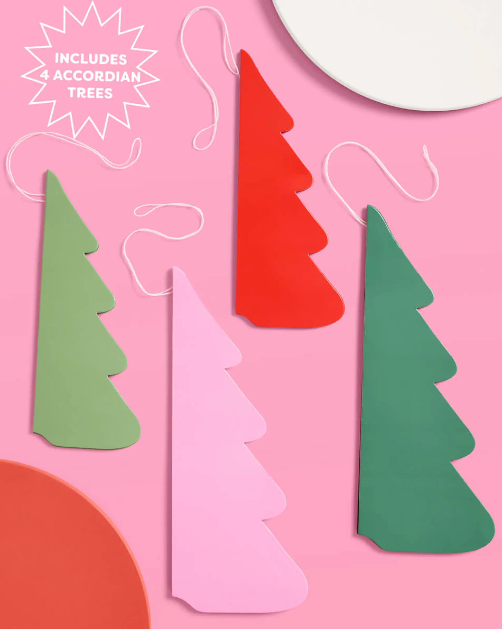 Very Merry Tree Set - 4 accordion tissue paper trees