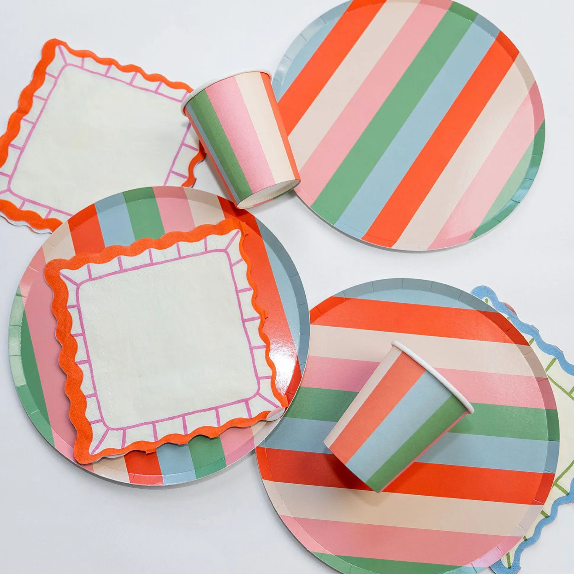 Vibrant Striped Party Pack for 12