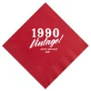 Vintage Birthday Custom Napkin, White Foil