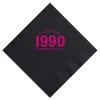Vintage Bold Year Birthday Napkin, Fuchsia Foil
