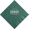 Vintage Bold Year Birthday Napkin, Silver Foil