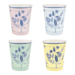 Vintage Botanical Cups, Set of 8