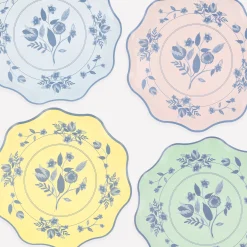 Vintage Botanical Dinner Plates, Set of 8