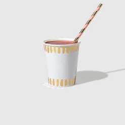 White Brushstroke Cups (10 per pack)