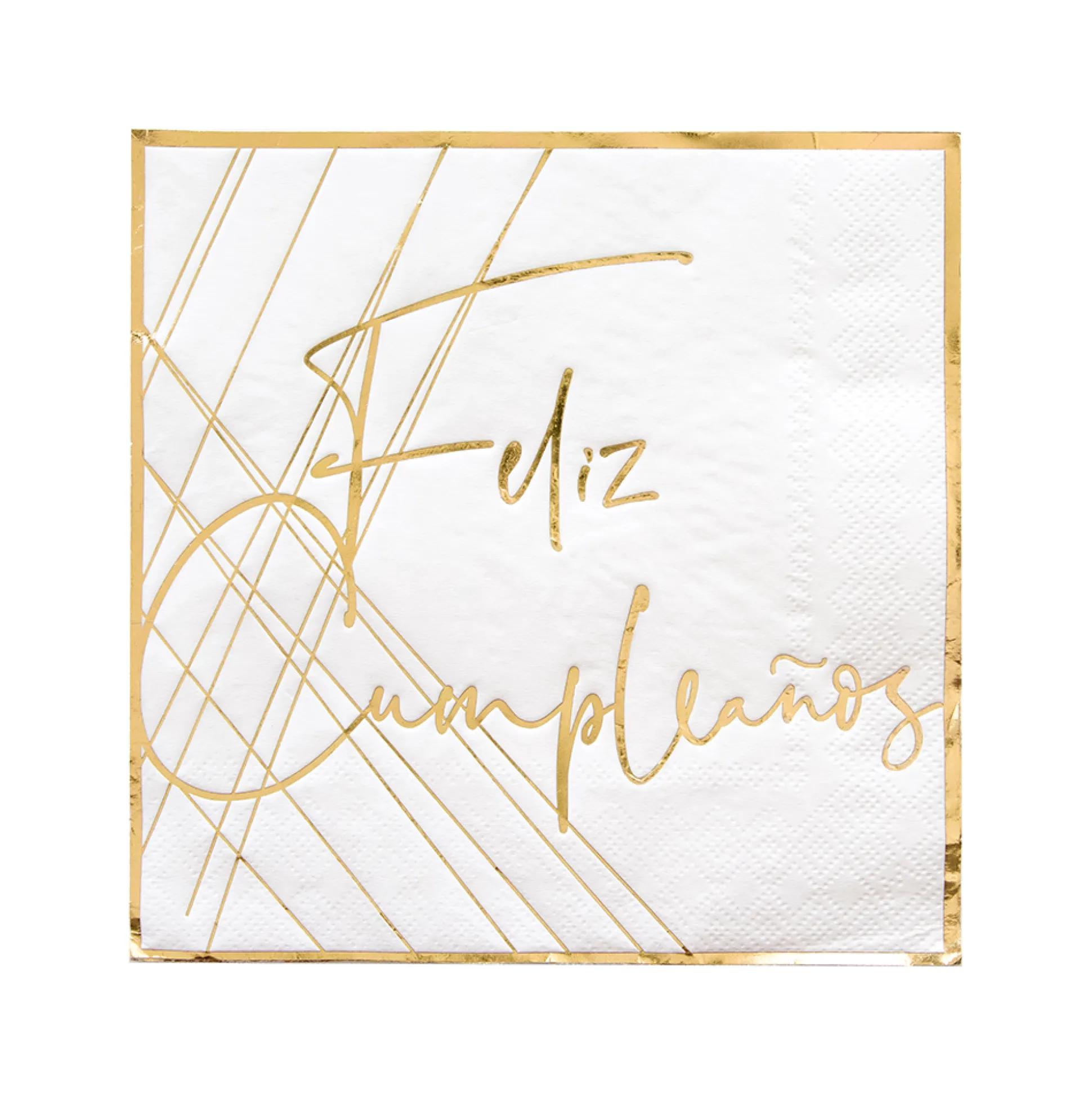 White Feliz Cumpleaño Large Napkins, Pack of 16