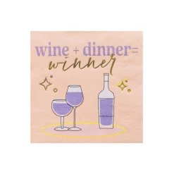 Wine + Dinner = Winner Witty Cocktail Napkins, Pack of 20