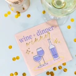 Wine + Dinner = Winner Witty Cocktail Napkins, Pack of 20