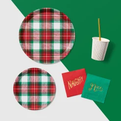 Winter Plaid Large Plates (10 per pack)