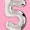 XL Number Balloon - 40" silver foil balloon