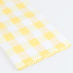 Yellow Gingham Paper Tablecloth