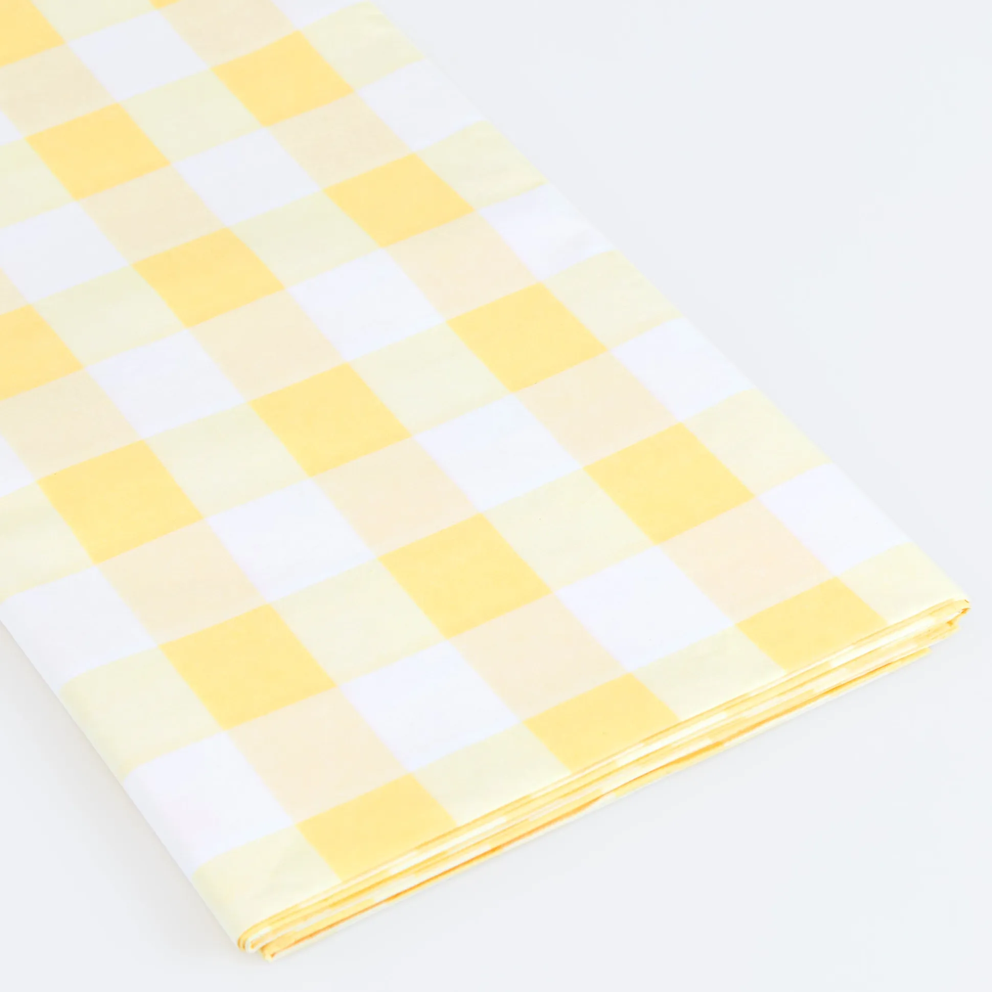 Yellow Gingham Paper Tablecloth