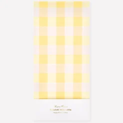 Yellow Gingham Paper Tablecloth