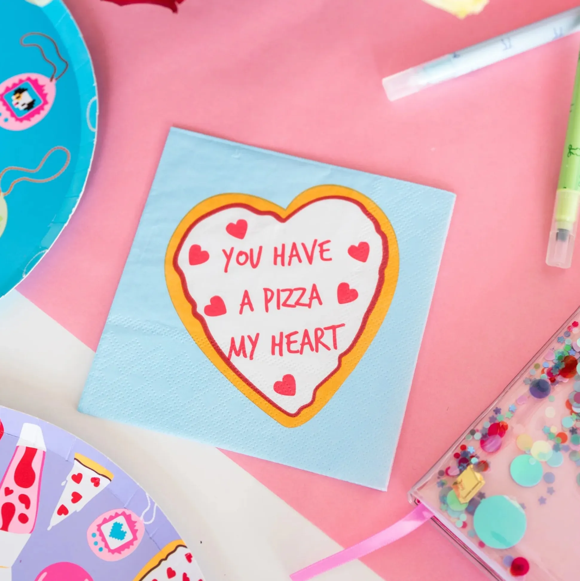 Y2K Pizza My Heart Cocktail Napkins